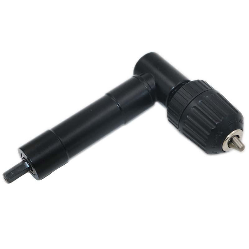 90° Right Angle Drill Adapter with Keyless Chuck and Hex Shank