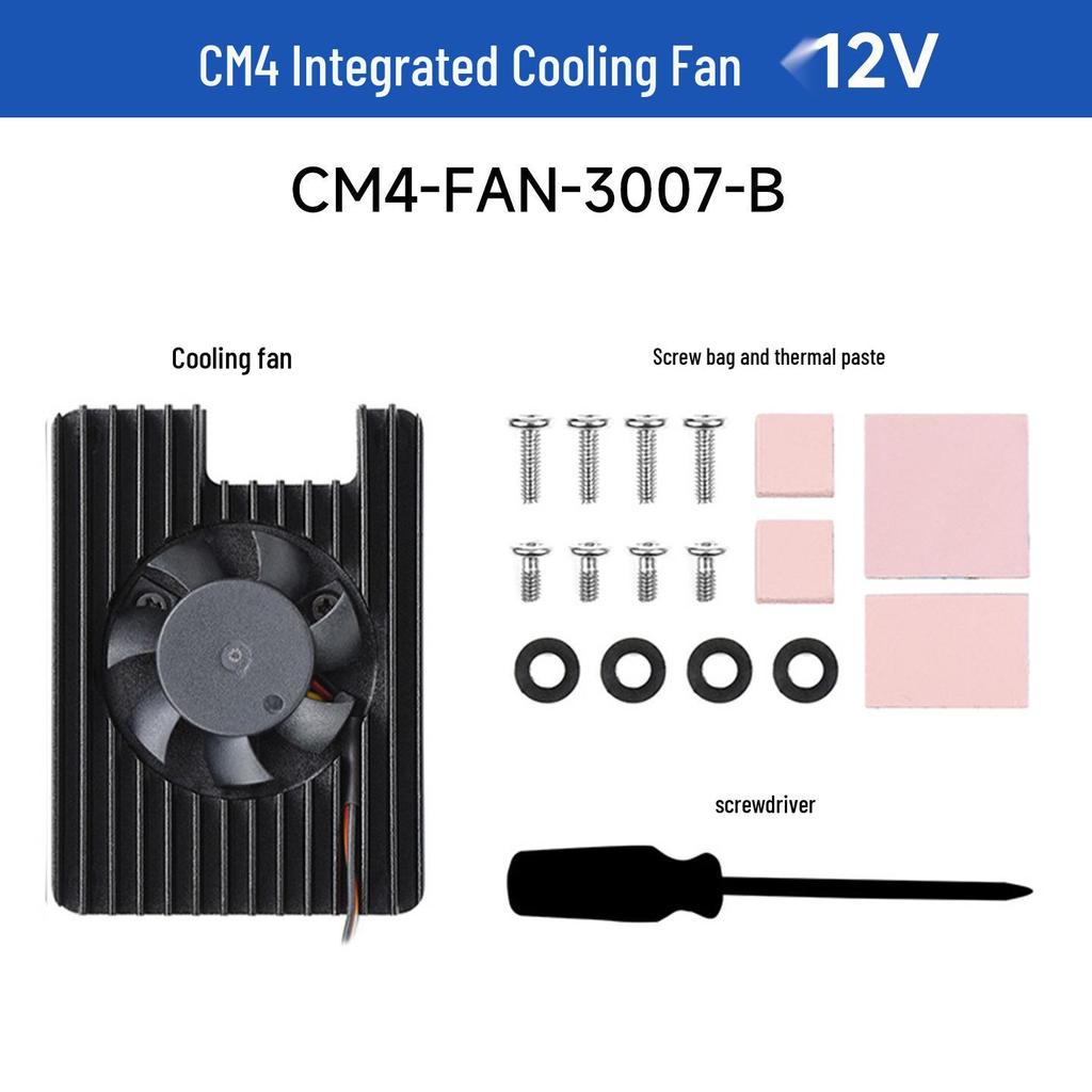 Micro-Snow Raspberry Pi CM4 Aluminum Heatsink with Speed-Controlled Fan