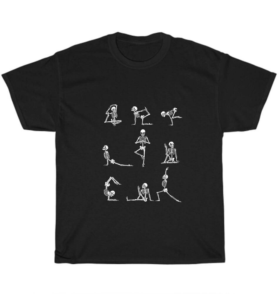 Yoga Skeleton Skull Meditating Stretching Yoga Fan Lover T-Shirt Unisex Tee Gift S разноцветный