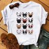 Cute French Bulldog T-shirt Animal Harajuku Print Pattern Shirt Fun French Bulldog Short Sleeves Animal Lover Tshirt Dog Mom Tee