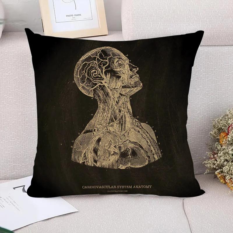 Cushion Cover  Anatomical Skeleton Pillow Cases Pillowcase Pillowcases for Pillows X Cushions Covers for Bed Pillows