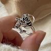 Xiaomi 925 Sterling Silver Rings For Women Geometric Fine Jewelry Finger Adjustable Vintage Flower Stone Ring For Party Birthday Gift