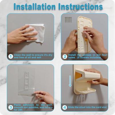 Wandmontage Beine Stufe mit Ablage Fußstütze für Dusche zu Rasierhocker für Acryl Glas Fliesen Marmor Badezimmer Wohnung