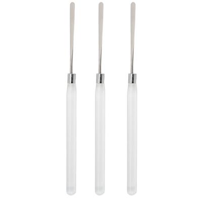 3pcs Makeup Foundation Spatula Color Blending Stainless Steel Transparent Handle Nail Gel Spatula