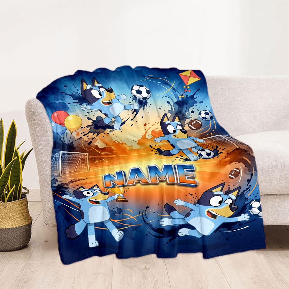 Soccer Fun Customize Text Blanket Multi-purpose Customizable Blanket Ultra-Soft Perfect for Chair Nap Home Decor Living Room Ideal for All Seasons