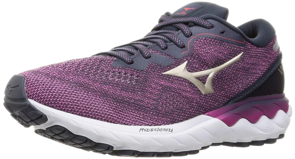 Mizuno Wave Skyrise 2 Running Size for and Training Shoes, Lightweight, Women's, Purple/Gold/Navy, 23.0 cm, 2E, Jogging, Marathons, Sports,