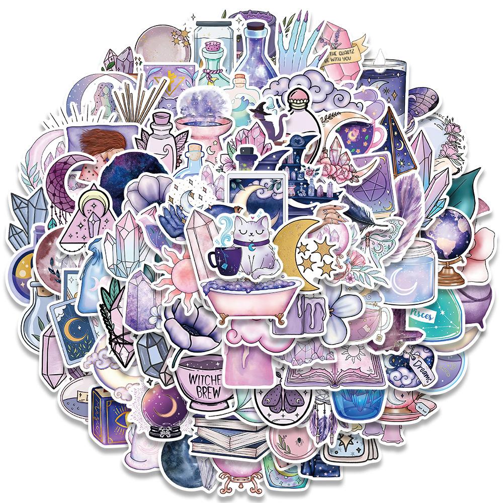 10/30/50/100pcs Cartoon Boho Witchy Magic Moon Stickers Tarot Witch Astrology Decals Suitcase Notebook Phone Aesthetic Sticker
