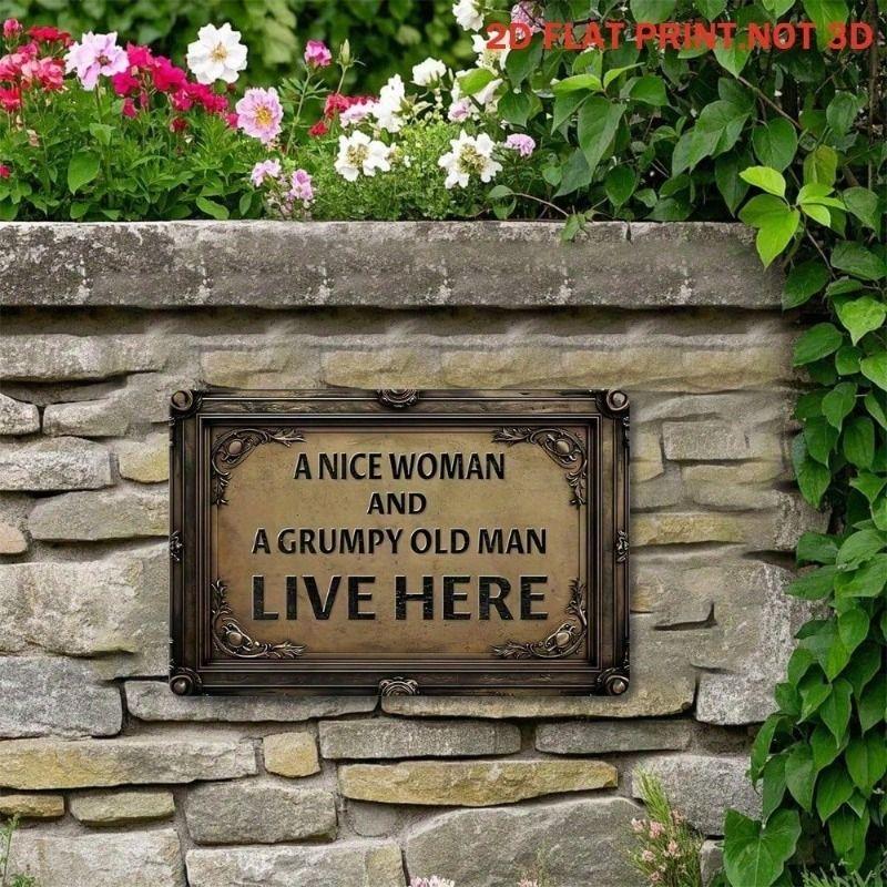 Metal Wall Poster Woman Grumpy Sign Living Room Decor