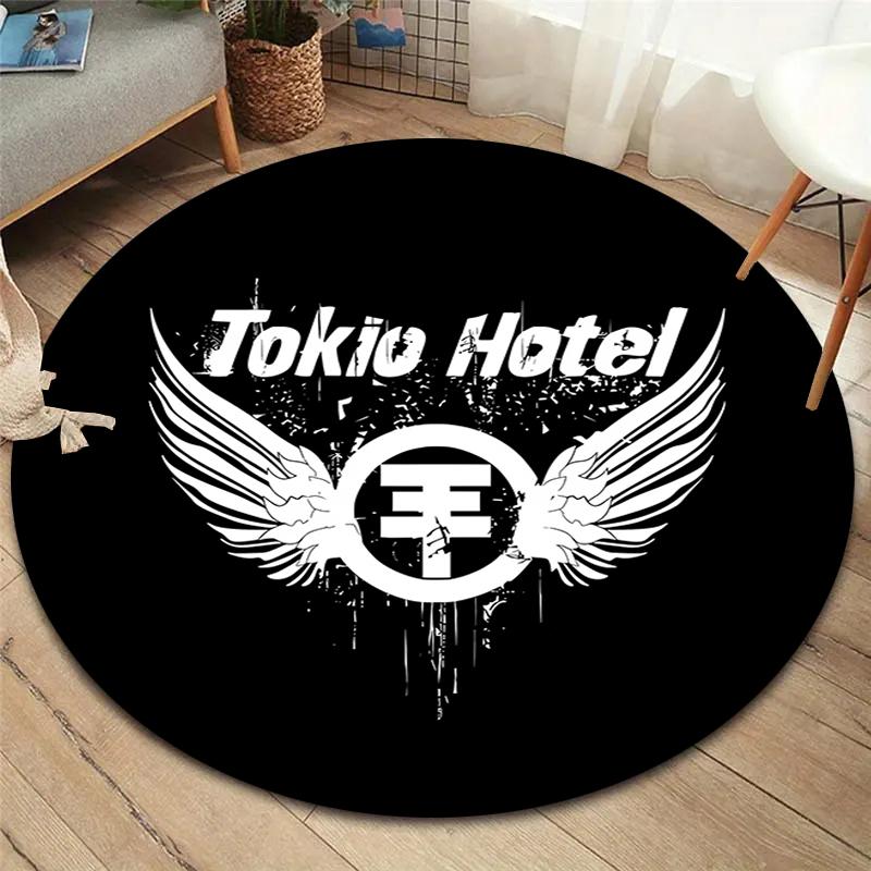 

Tokio hotel Round Area Rug,Carpet Rug for Living Room Bedroom Sofa Playroom Decor,Non-slip Floor Mat 80cmx80cm