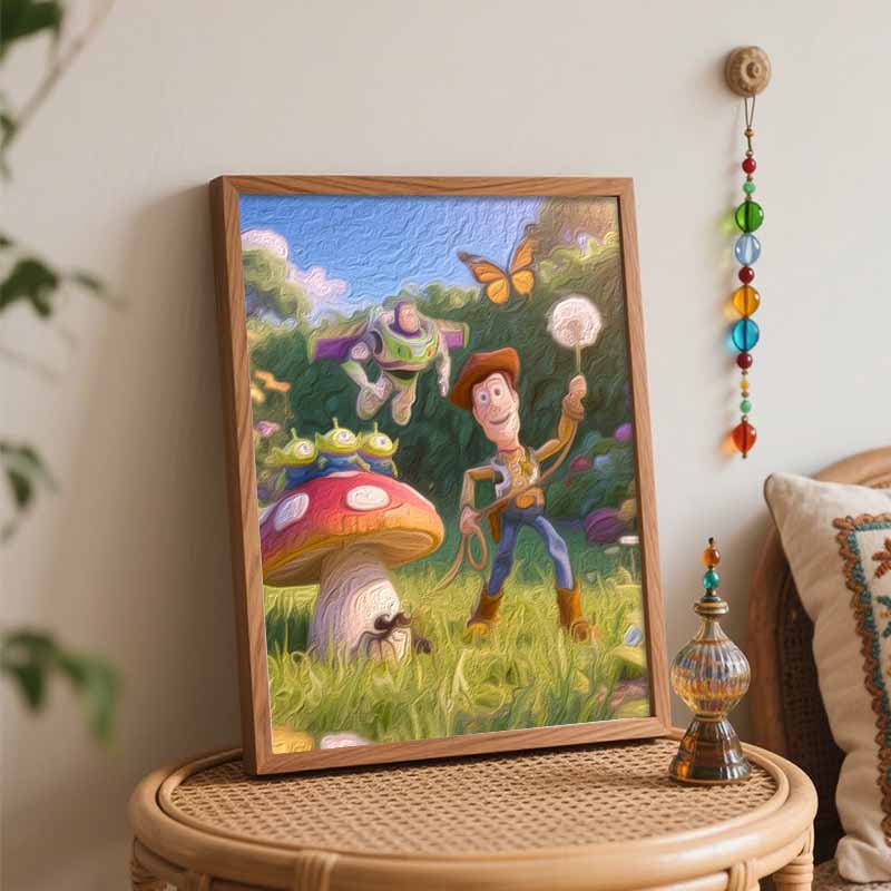 Disney Digital Oil Painting Art Kit Toy Story Buzz Woody Handmade Coloring Painting Home Decor