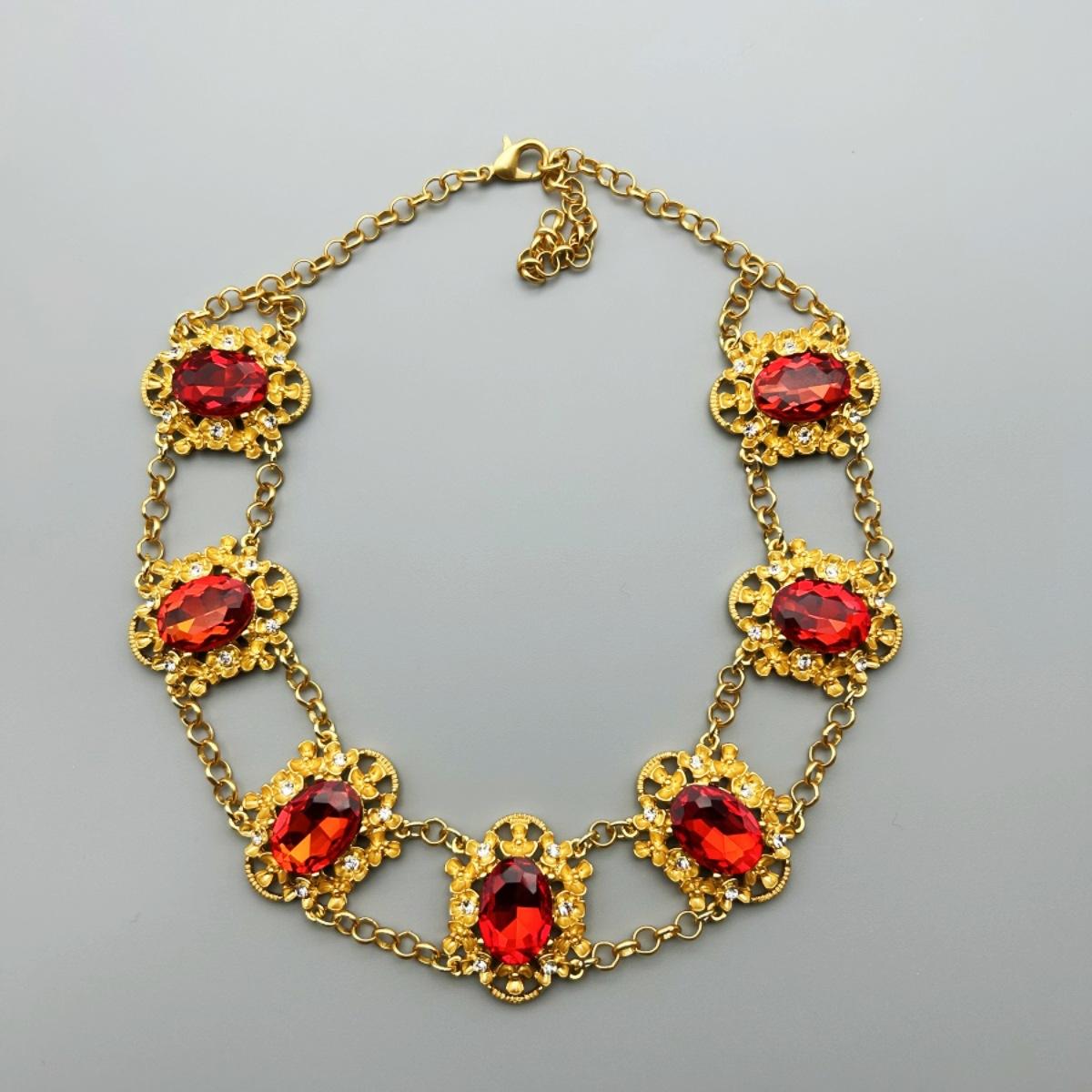 High Quality Glass Jewelry Set With Vintage French Style Elegant Design Temperament