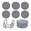Set of 6 Round Woven Cotton Yarn Placemats with Non-Slip Heat Resistant Surface and Metal Storage Rack for Dining Table Protection