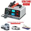 Large Power 400W Battery Charger 12V/24V Car Battery Charger Trickle Smart Pulse Repair for Car SUV Truck Boat