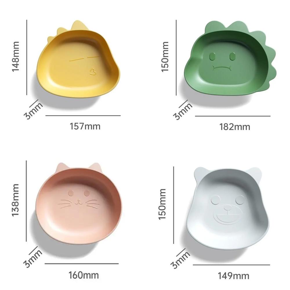 Kreslený zvířecí stolní mísa s kostmi Kreativní zahuštěný anti-drop dinosaurus medvěd kočka ve tvaru ovocného talíře plastové nádobí svačina