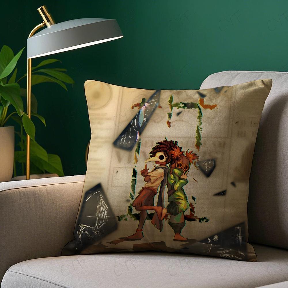 Little Nightmares Anime Game Pillow Case Anti-Dustmite Pillowcase Invisible Zipper Silky Short Plush Sofa Cushion Cover