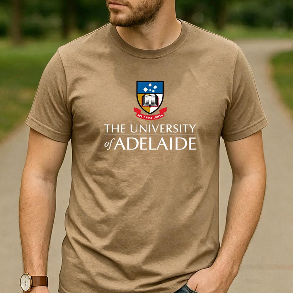 Vintage Retro The University of Adelaide Logo Cotton Graphic T Shirt Unisex Short Sleeve Alumni Graduate Holiday Tee