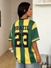 Estate Donna Streetwear Casual Vintage Atletica Traspirante Stampa 3D Maglietta Jersey Calcio Baseball Carnevale Brasile Top
