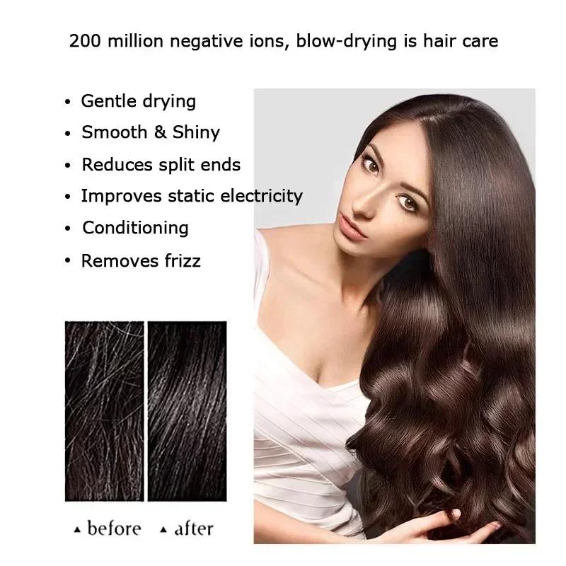 1.8m Professinal Leafless Hair Dryer Negative Lon Hair Care Quick Dry Home Powerful Hairdryer Constant Anion Blow Dryer