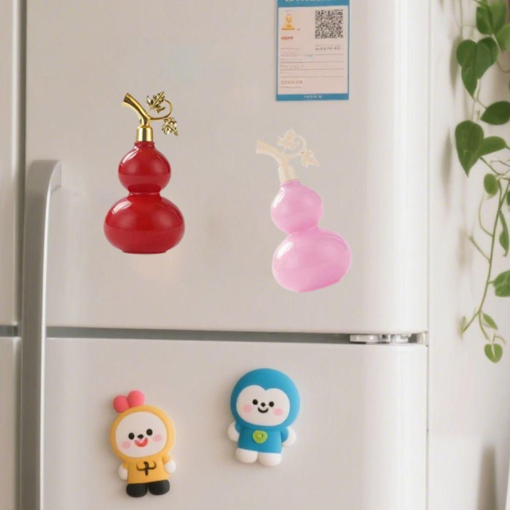 4pcs Creative 2 in 1 Gourd Bottle Opener Magnetic Rust-proof Beer Opner Cartoon Fridge Magnets Kitchen