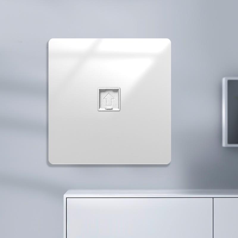 Huihuang Grå Herdet Glass Speil 1-Gangs 5-Hulls Bryter Stikkontakt Panel 86-Type Vegginnfelt.