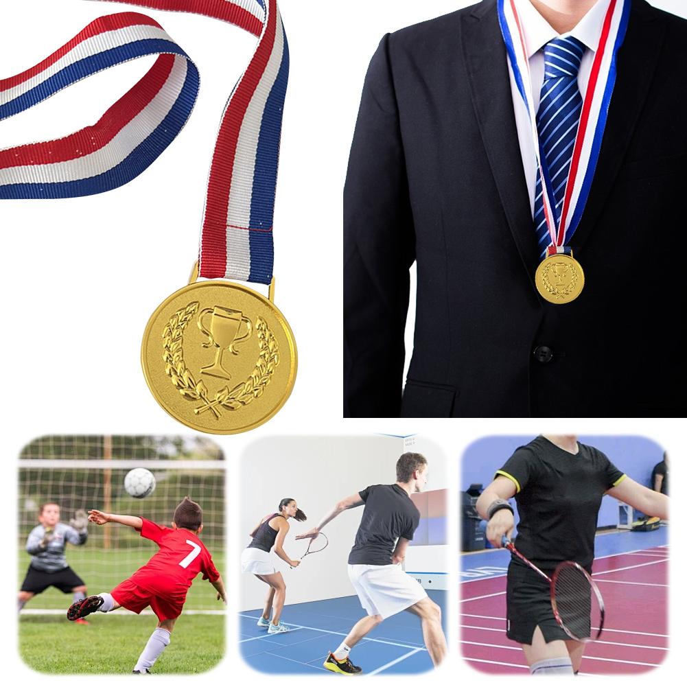 4.9cm Gold Medal Sports Rewards with Neck Ribbon Metal Winner Medals Competition Medals for Talent Show Party Race
