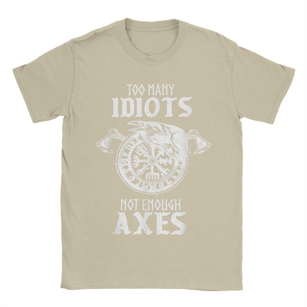 T Shirt Men's Pure Cotton Humorous T-Shirts Norse Helm of Awe Tee Shirt Clothing Gift
