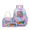 Sprunki teen student schoolbag rhythm box cartoon large capacity cute backpack three-piece set 3