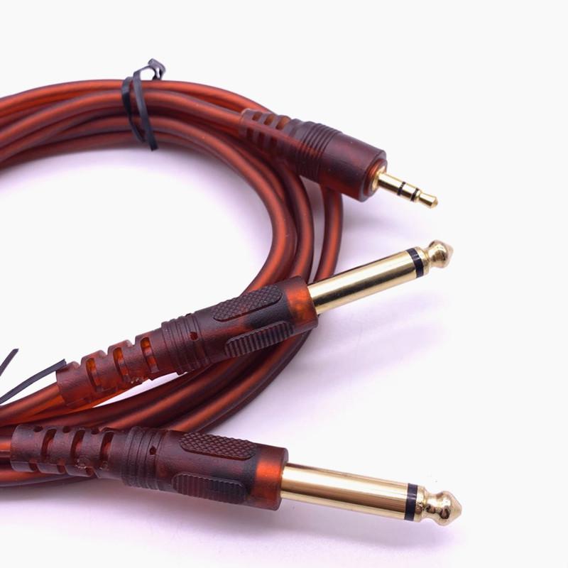 Gold-Plated 3.5mm to Dual 6.35mm Audio Adapter Cable for Mixers