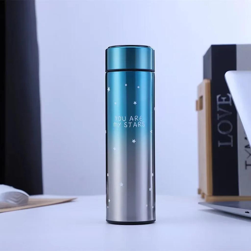 Gradient Color Smart Insulation Mini Thermal Cup LED Digital Temperature Display Water Bottle Stainless Steel 500ml
