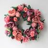 Artificial Peony Wreath Garland Rattan Home Decor Wedding Wreath Flower Home Door Decoration Wedding Centerpieces for Tables