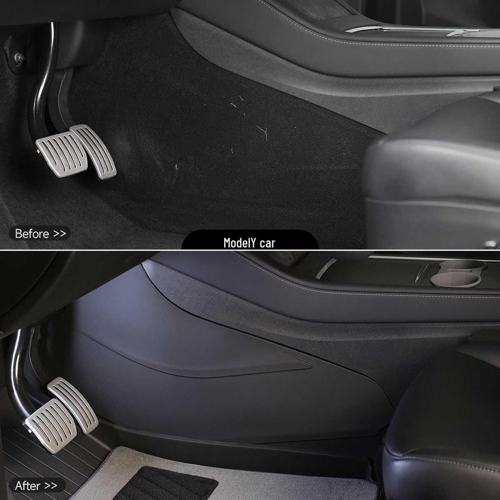 Tesla Model 3/Y Anti-Kick Pad: Flocking Full-Wrap Protective Panel Cover