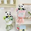 1 st Hand Hållande Blomma Högtidsgåva Plysch Kreativitet Docka Bukett Söt Panda Bukett Gradient Färg