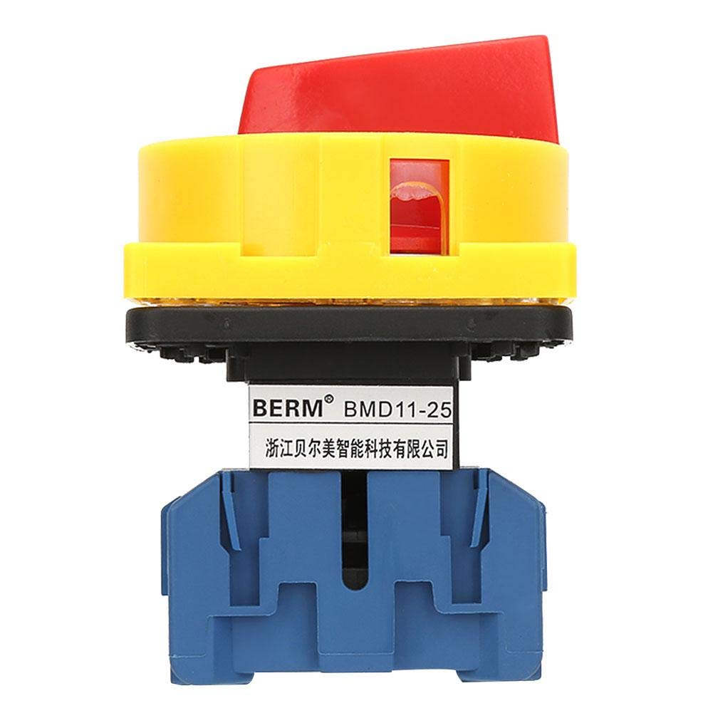 Akozon Load Circuit Breaker Switch, 3-Pole, 2-Position Cam On/Off Power Transfer Switch (25A)