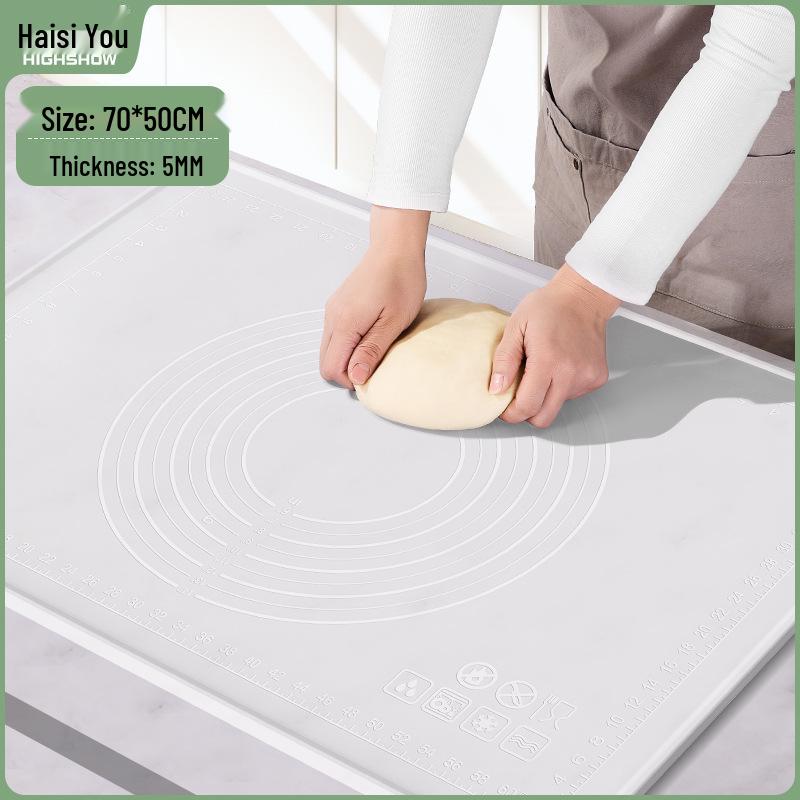 Non-Stick Silicone Kneading Mat & Thick Plastic Cutting Board Set
