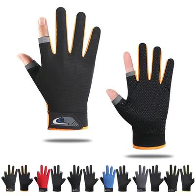 1 Pair Winter Fishing Gloves 2 Cut Fingers Fingerless Gloves Men Women Breathable Anti-slip Fishing Wear for Pesca Fitness