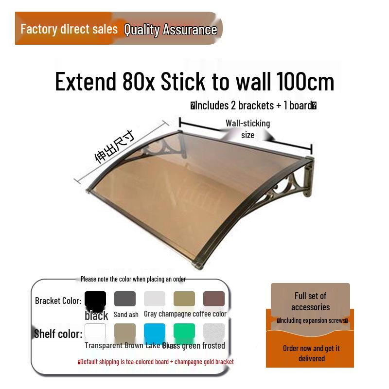 Aluminum Alloy Window Awning: Outdoor Polycarbonate Sunshade & Rain Shelter for Doorway or Balcony