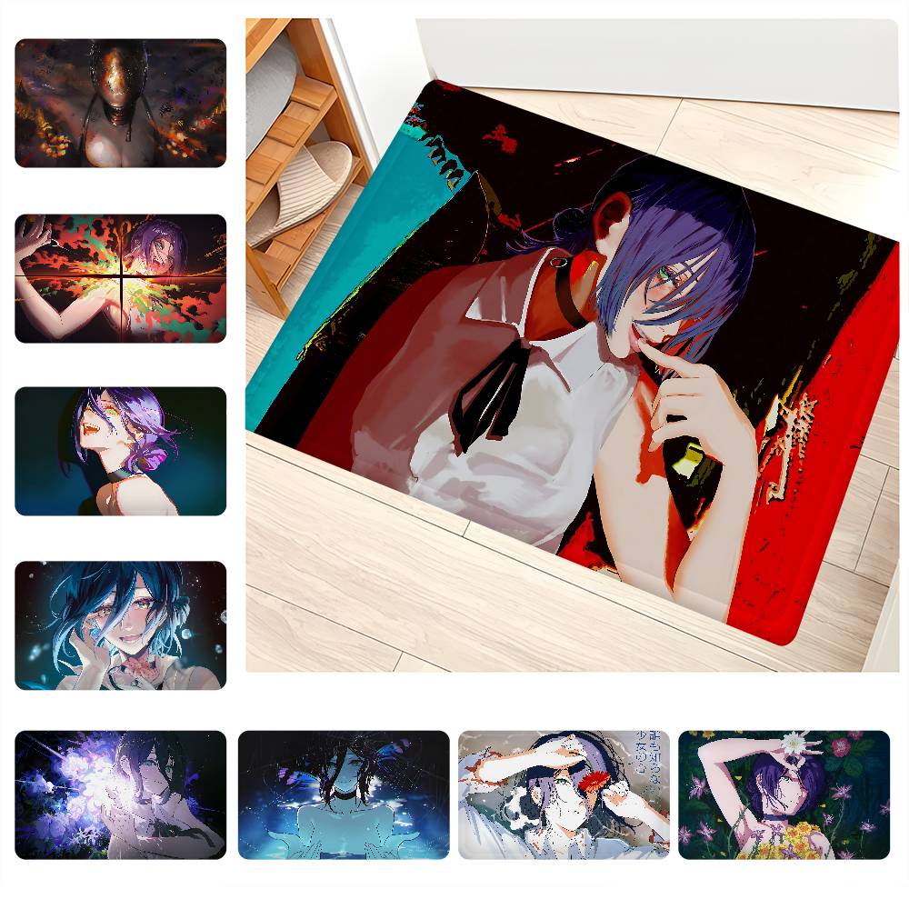 Popular Action Anime C-Chainsaw M-Man R-Reze A-Arc Floor Mat Cheaper Anti-slip Modern Living Room Balcony Printed Bedside Mats