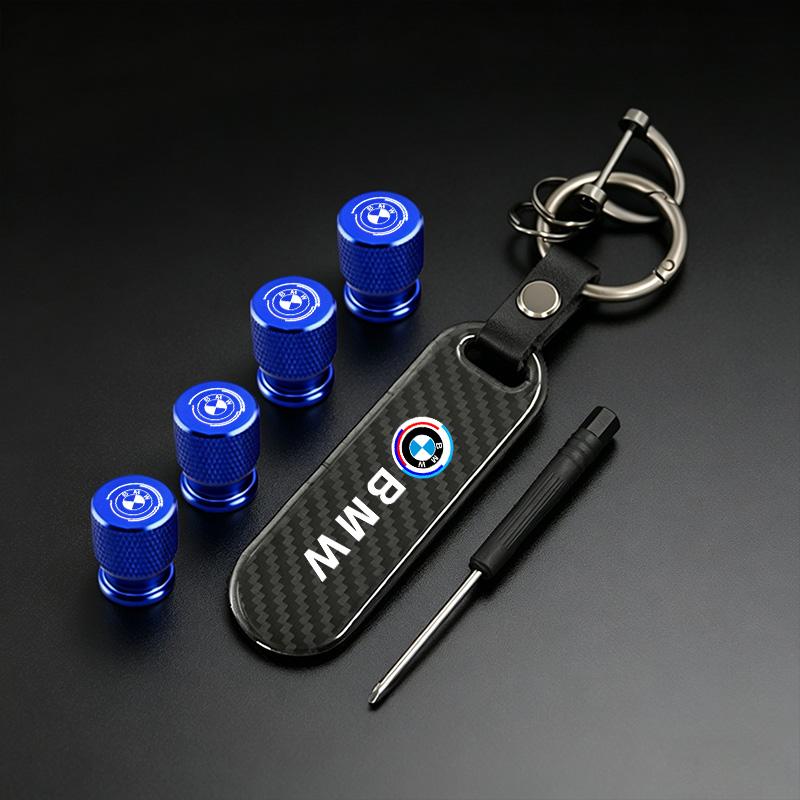 Car Valve Caps Wheel Tires Air Tyre Stem Protective Cover And Car Keychain For BMW M Emblem E46 E36 E34 F10 E90 F30 E53 E30 E87