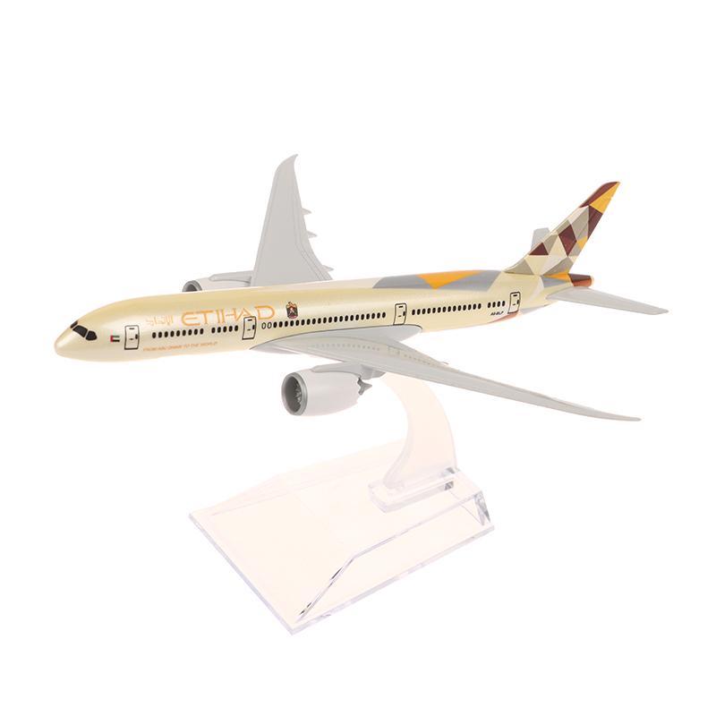 16Cm Boeing Etihad 787 Alloy Airplane Plane Model Toy Diecast Airplane Model For Gift Collection Kids Desk Accessorie