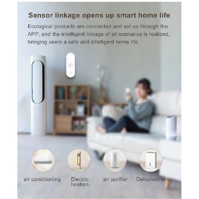 Tuya Smart Home WiFi Vibration Sensor Detection Smart Life APP Notification Real-Time Motion Shock Alarm History Record Security