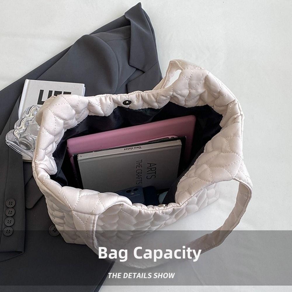 Měkká bavlnou polstrovaná prošívaná taška přes rameno Jednobarevná dámská podpažní taška Přenosné kabelky Víkend