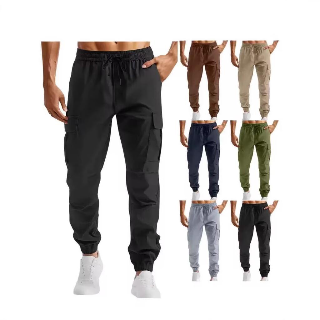 Four Seasons New Sports Pants Men's Running Fitness Pants Outdoor Multi-Pocket Overalls Casual Pants Spot