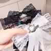 Black Memorial Black Bowknot Brooches Crystal Rhinestone Bow Tie Brooches  Dress Coat Accessories