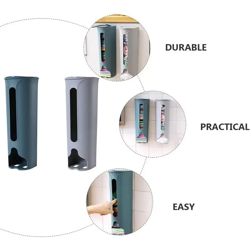 Wall Mounted Trash Bag Storage Box Pull Out Dispenser Simple Kitchen Plastic Bag Organizer Large Capacity Utility Box