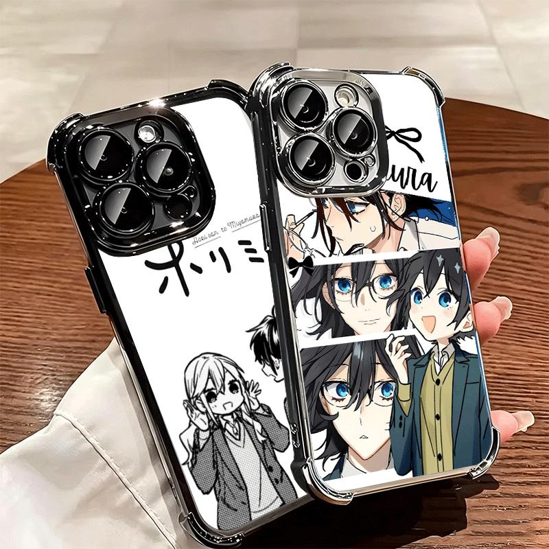Anime Horimiya Soft Phone Case For iPhone 15 16 17 Air 14 Pro Max 16E Plus 13 12 Mini Plating Anti-Fall Fundas