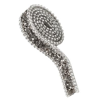 1yard 15mm   Mesh Wrap Roll     Rhinestone Ribbon Decoration (Gray)