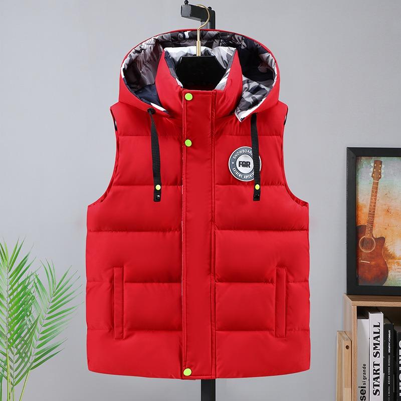 Mens Thickened Warm Casual Sleeveless Cotton Padded Vest Winter Autumn Fashion Outerwear