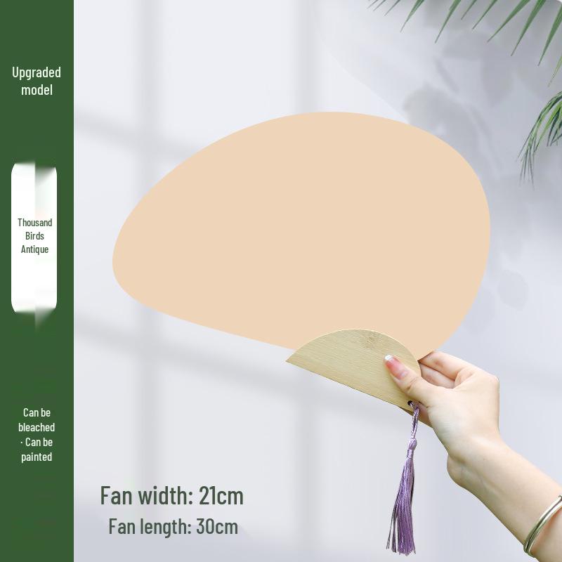 Thickened Xuan Paper Round Fan - Blank Lacquer Fan Kit for Chinese Painting & Calligraphy, Ancient Style, Double-Sided, Ideal for Children