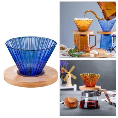 Glass Pour Over Dripper Reusable with Non- Easy Manual Brew Maker Gift Paper Filters