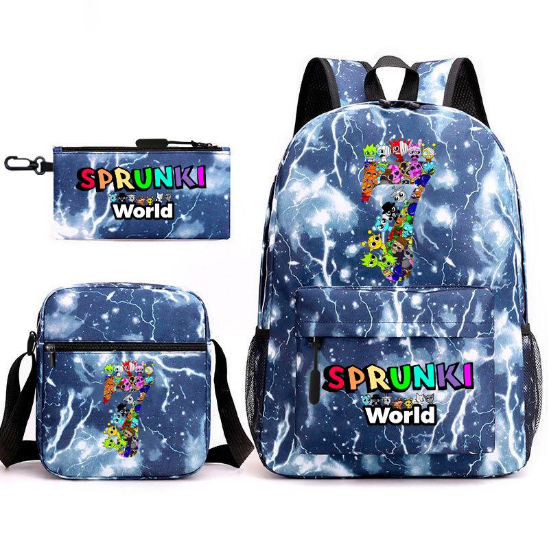 Rhythm box cartoon animation primary school schoolbag sprunki fourth grade lightweight burden reduction large capacity backpack bag